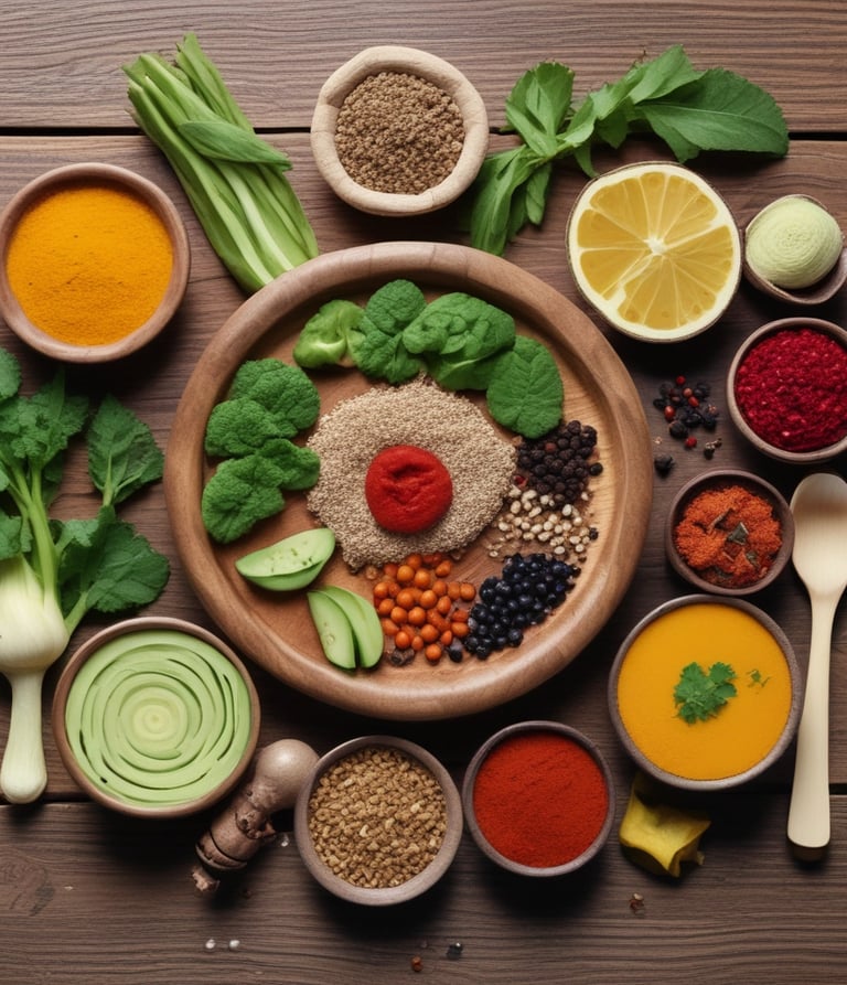 An old-fashioned typewriter displays a sheet of paper with the words 'Holistic Health' on it, set against a background of green grass. The typewriter features keys that are visible at the bottom of the image.