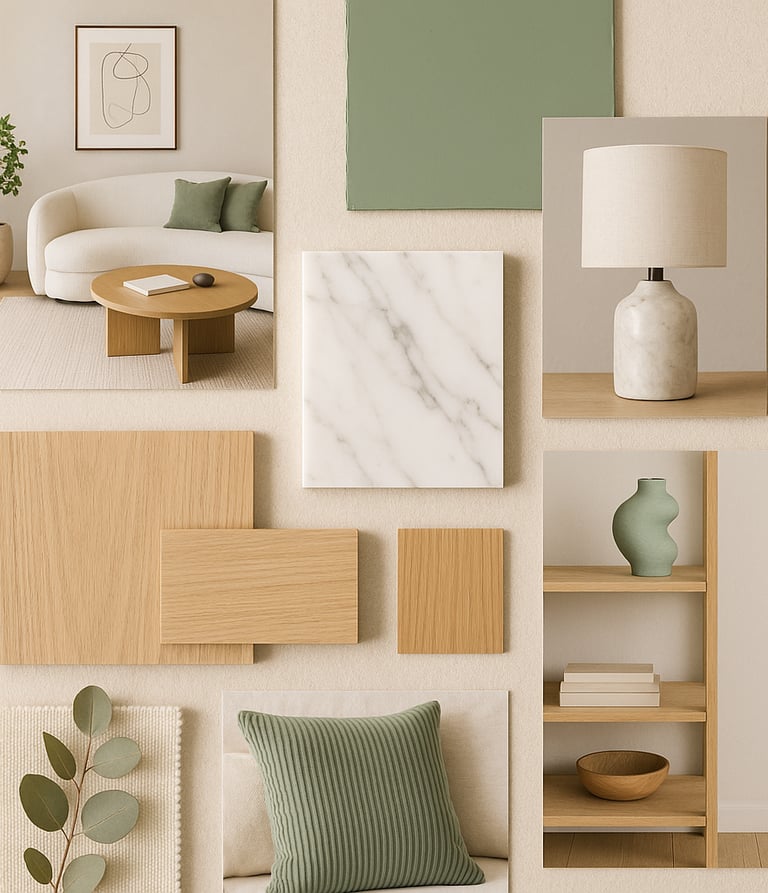 Moodboard für Interior Design und Farbkonzepte