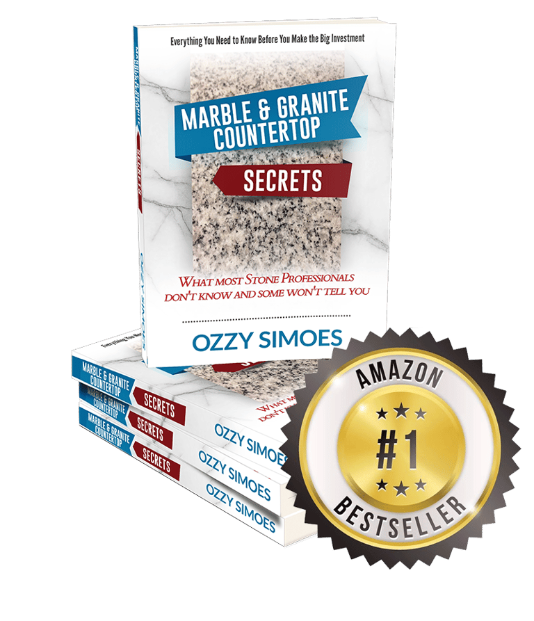 Amazon #1 Bestseller book Marble & Granite Countertop Secrets by Ozzy Simoes for stone investment tips.