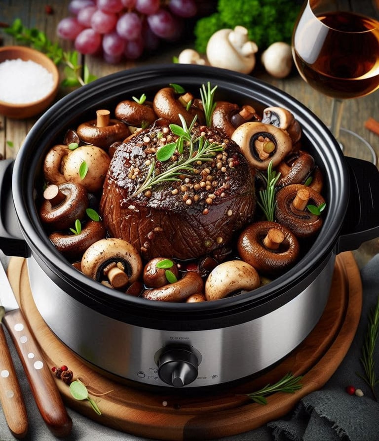 Carne ao Vinho com Cogumelos na Panela de Pressão da VidaFit&Receitas  Deixe-se envolver pelos aroma