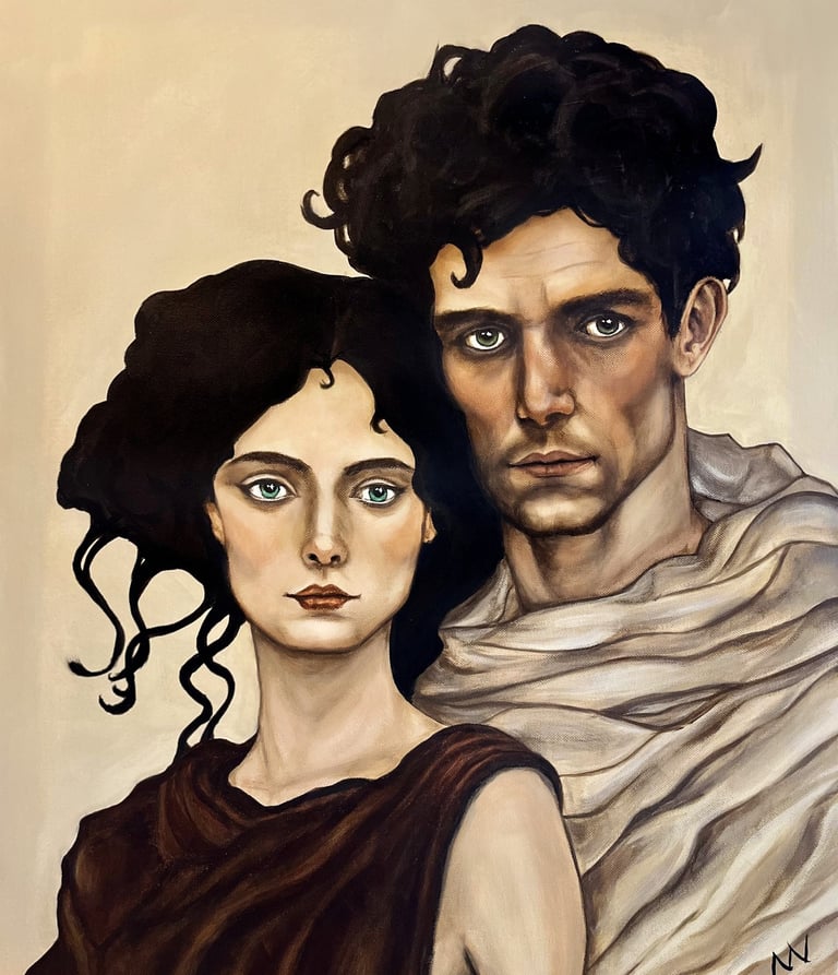 Original figurative painting ‘Fausta & Lucius’ by manef