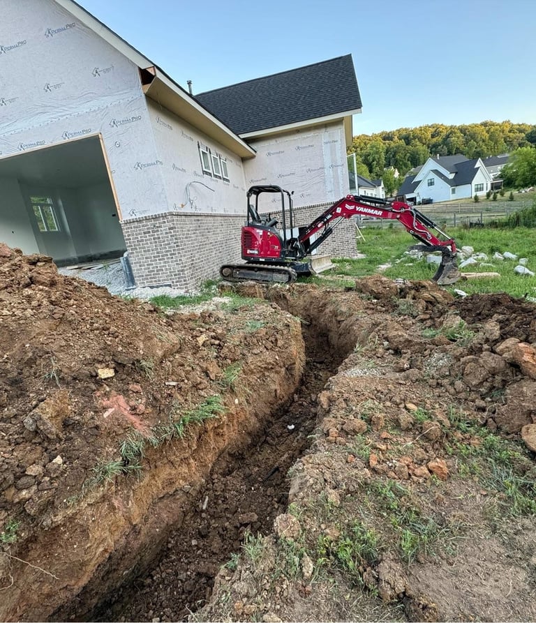 excavator-digging-trench-for-utility-lines