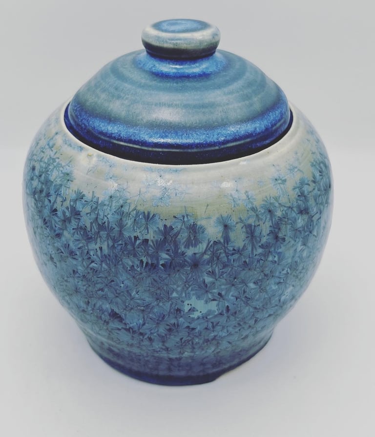 Lidded Crystalline Glaze Pot