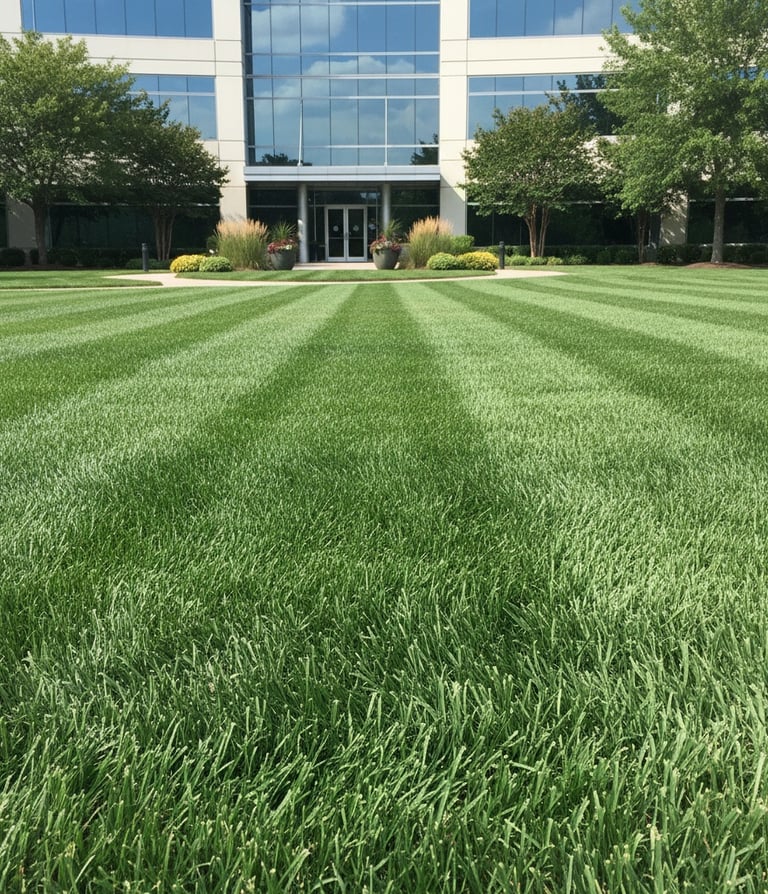 A clean commercial lawn