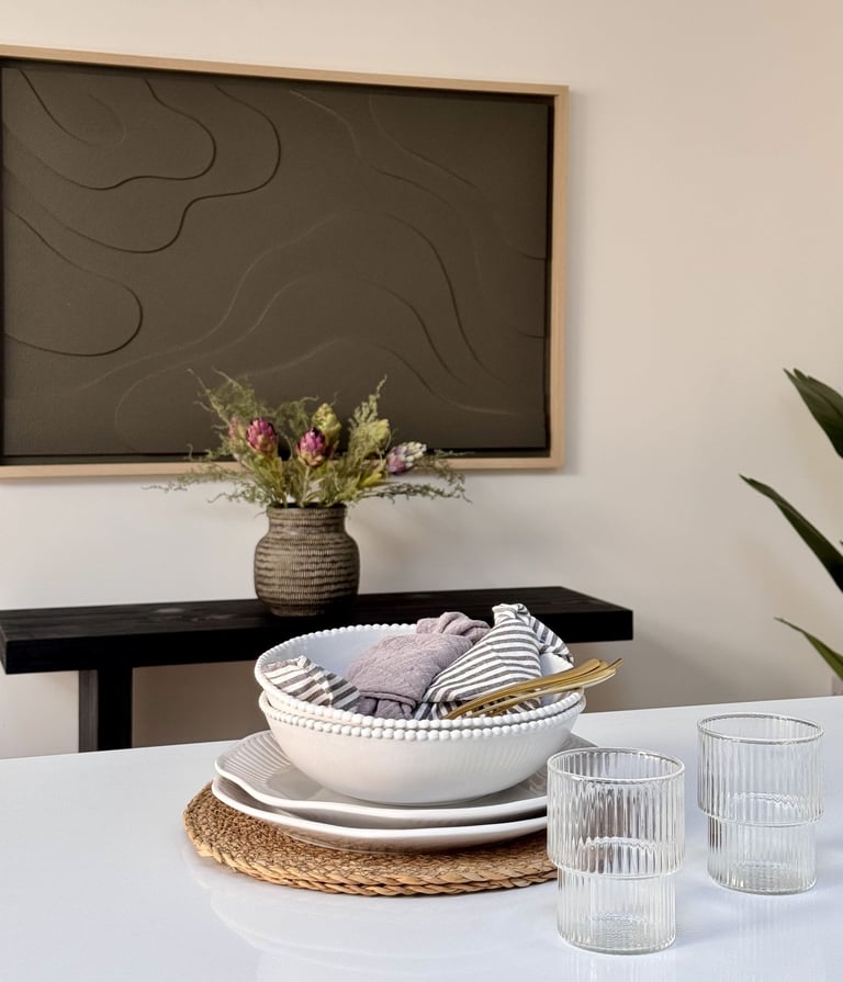 Staged kitchen demonstrating layout and styling recommendations for a home prepared for sale