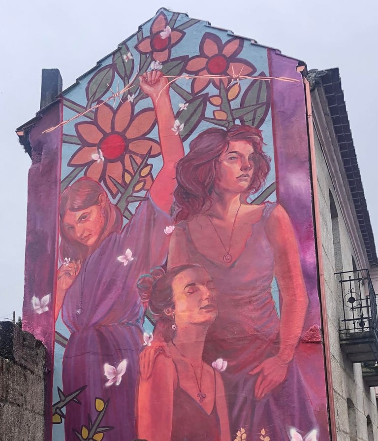 mural painted in Ribadavia by Jotapé