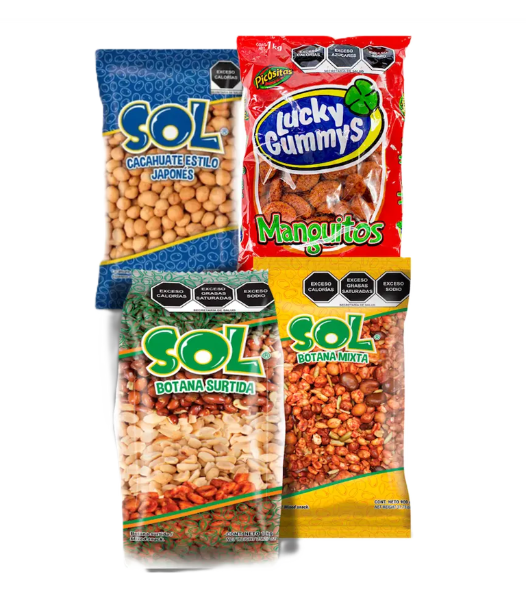 Combo Seleccion, la mejor botana para apoyar a la selección nacional Mexicana. Cacahuates y gomitas enchiladas.