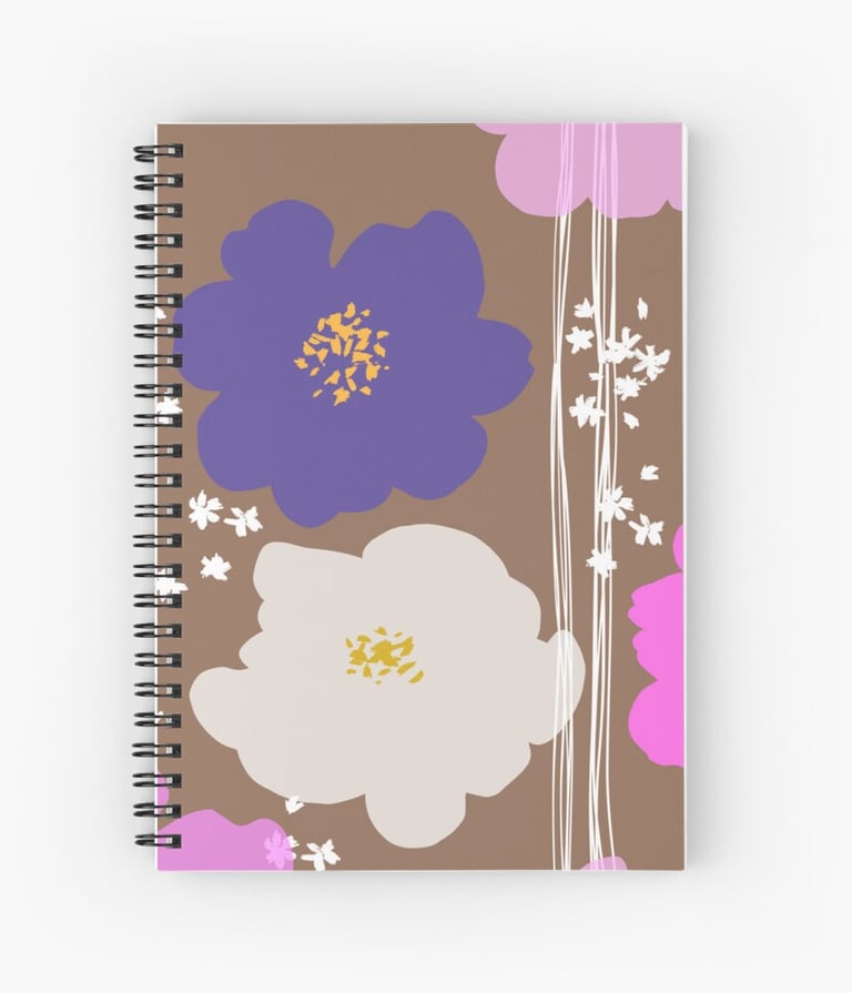 Peony flowers: Pink Purple Spiral Notebook
