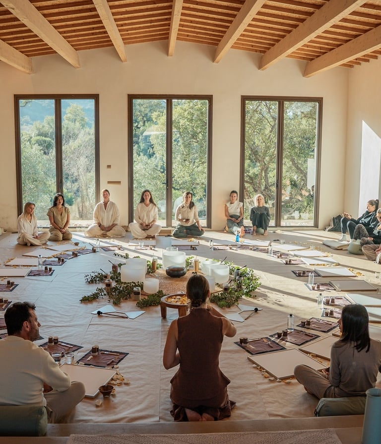 Daylit group workshop in multipurpose retreat room