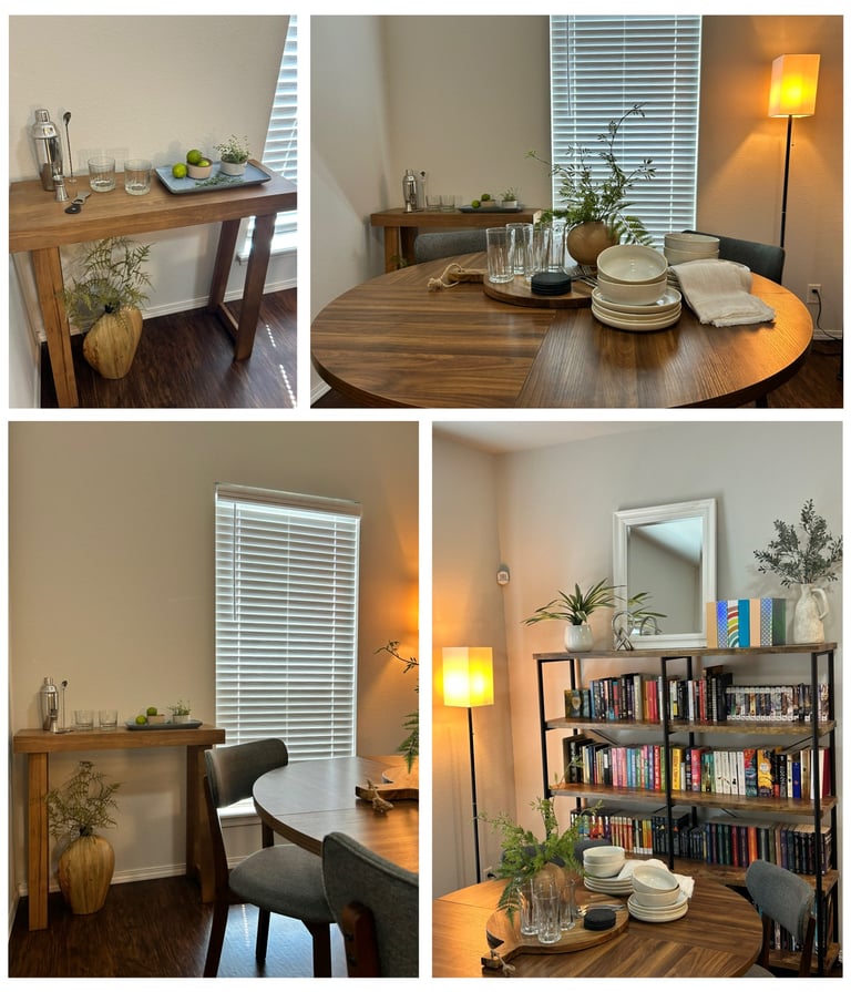 Photo of a home staging we did for an occupied stage, using most of the home owners furniture