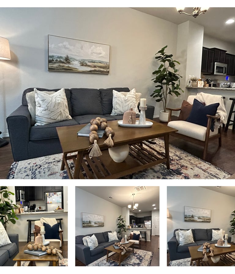Photo of a home staging we did for an occupied stage, using most of the home owners furniture