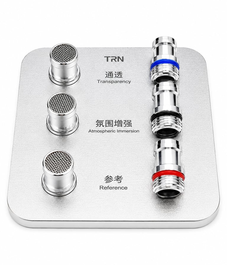 bocais/nozzles do fone TRN Conch com detalhes