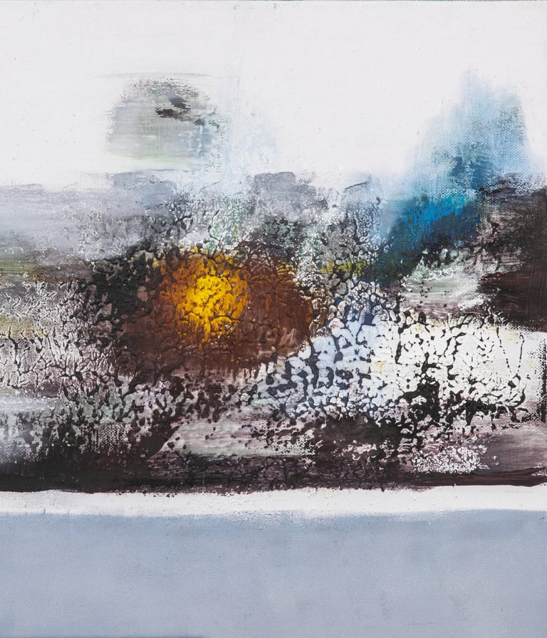 Landscape series/ Sunspot below/200euro/2024/ 40x40/Acryl painting, mixed media 