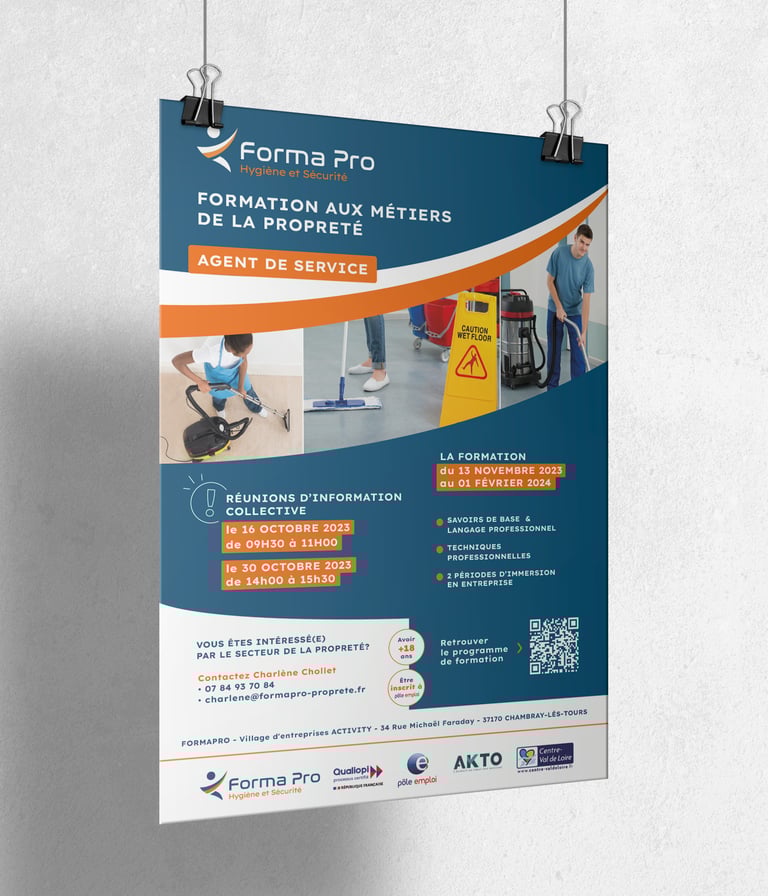 Réalisation : Affiche pour Forma Pro hygiène et sécurité - Amy Atelier Graphique