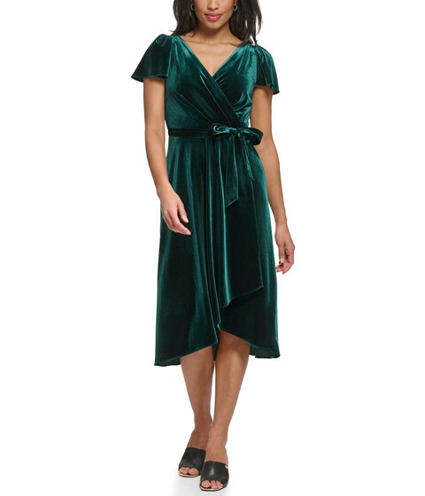 DKNY Flutter Sleeve Wrap Dress