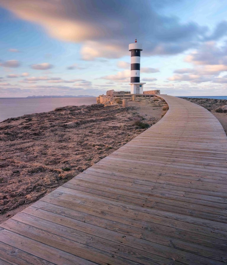 lighthouse in the sunset