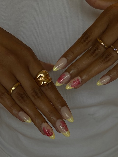 a woman's hands with a ring on her finger