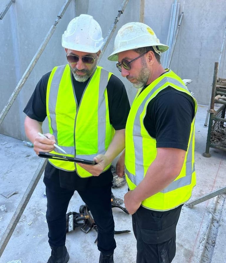 Tony & George Eleter on the Construction ite