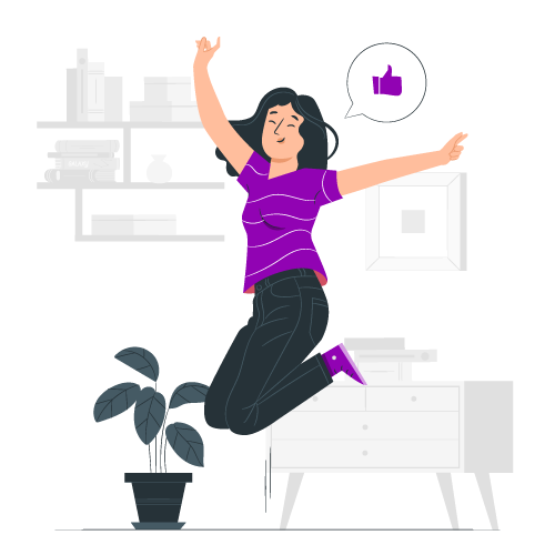 a woman jumping in the air with her arms up and arms out
