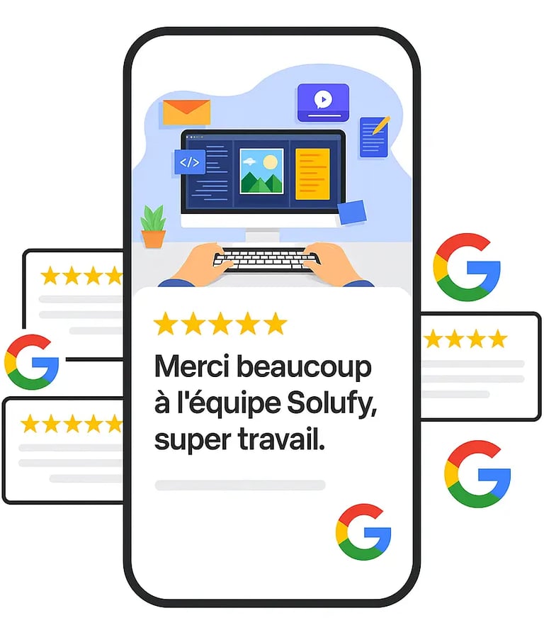 Avis client Google sur Solufy, agence web à Montpellier spécialisée en création de site internet