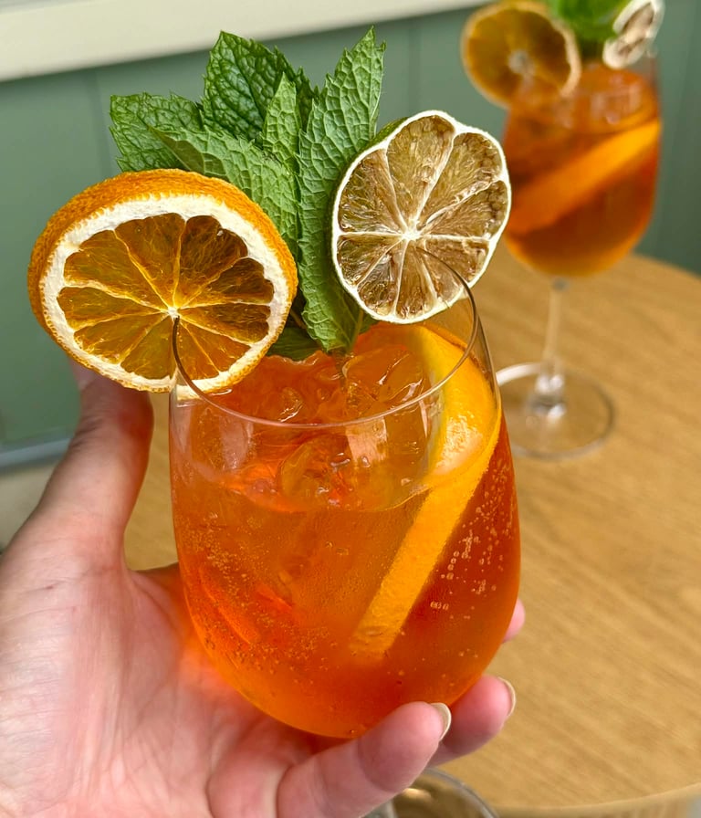 lime and orange slices used on a cocktail