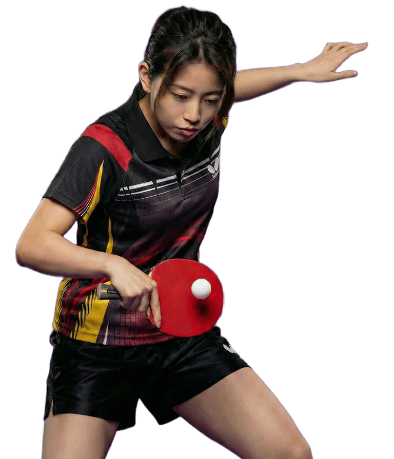 Woman playing table tennis for fitness