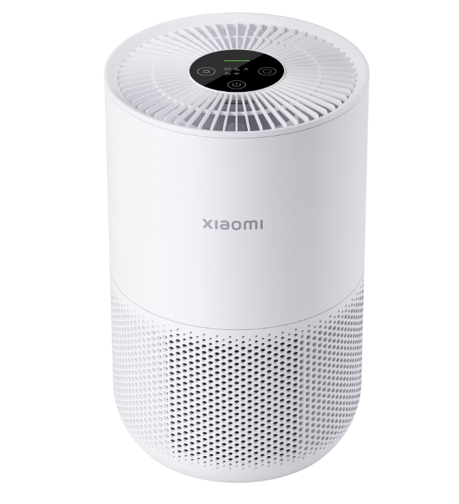 a white air purifier with a white air pug