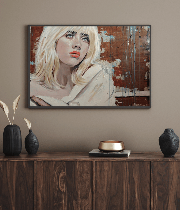 mignon janssen. auftragsarbeit in acryl. billie eilish