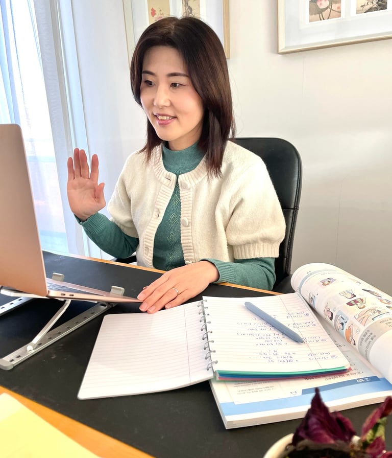 Cours de coréen en ligne avec une enseignante