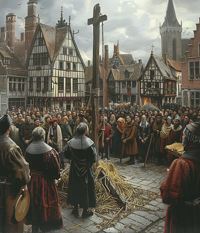William Tyndale’s execution in a public square in Belgium