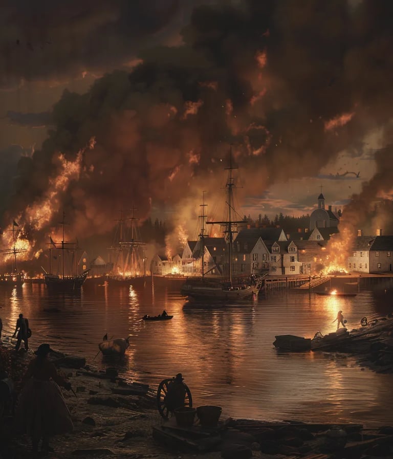 Burning of Falmouth, Falmouth Harbor, Maine, 1775