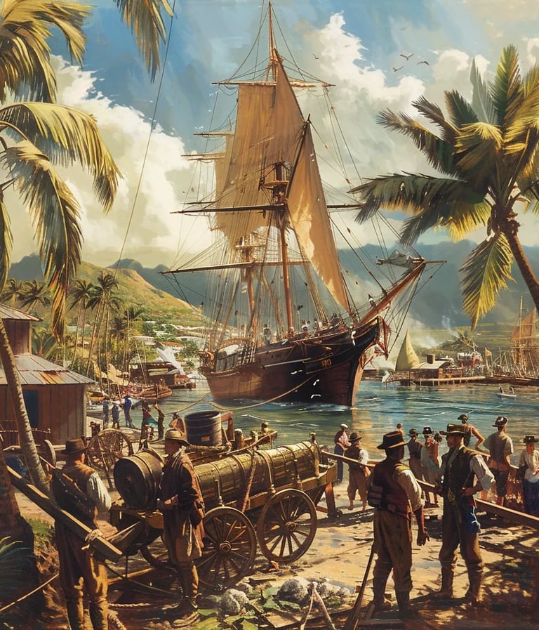 Honolulu Harbor, 1850