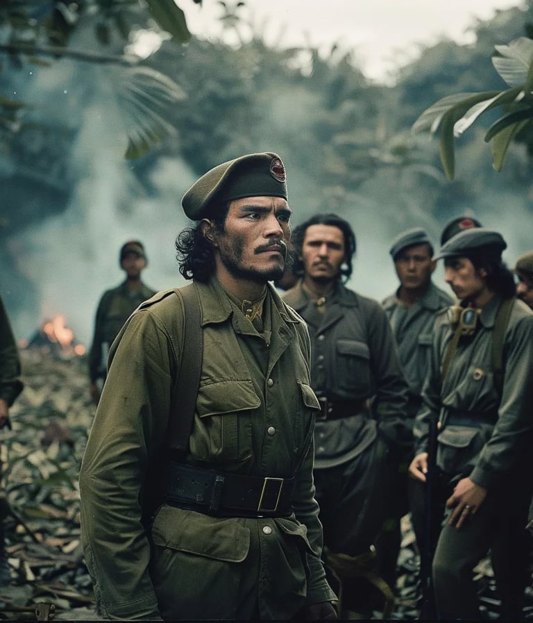 dense jungle clearing where Che Guevara is captured by Bolivian soldiers