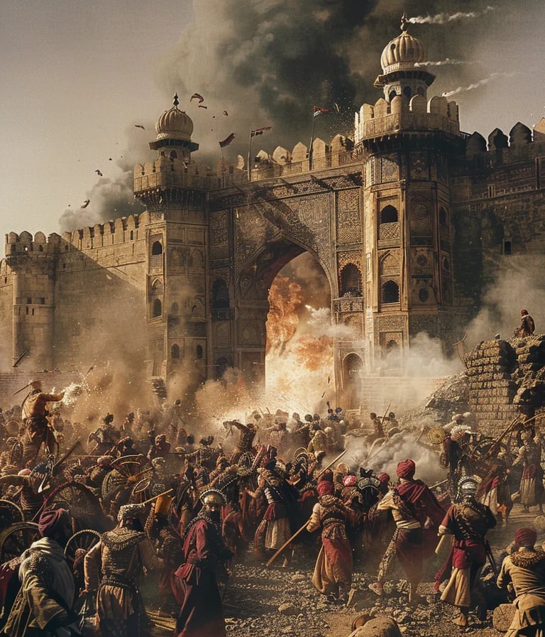 Afghan warriors storming the royal palace
