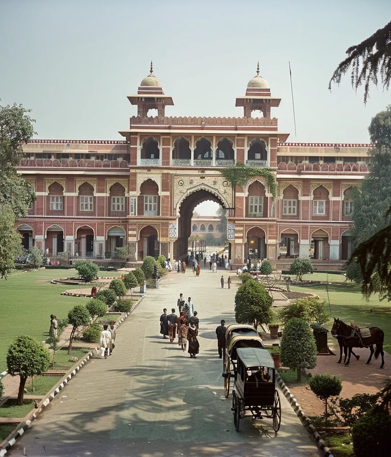 grand colonial-era facade of Punjab University