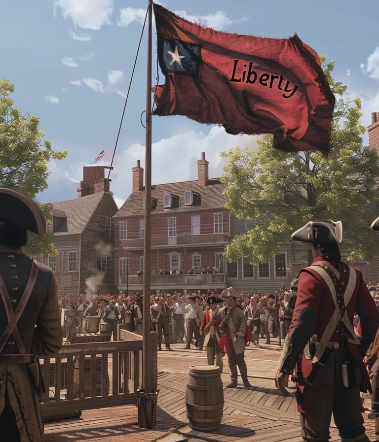 The First "Liberty" Flag Flies in Defiance of British Rule