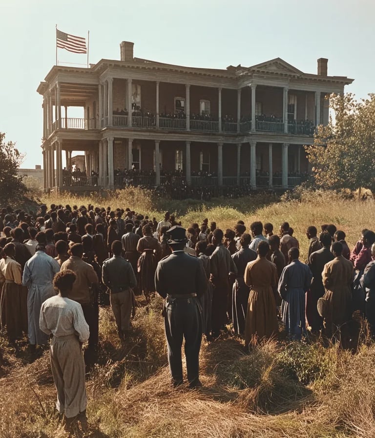 a large group of people standing in front of howard university