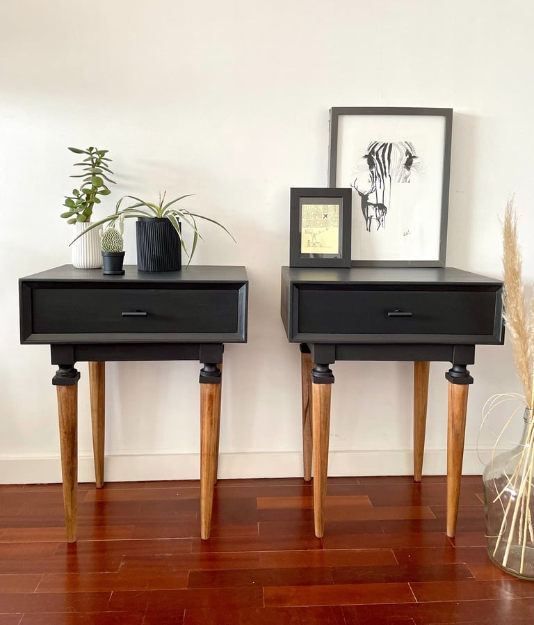 Upcycled retro bedside tables