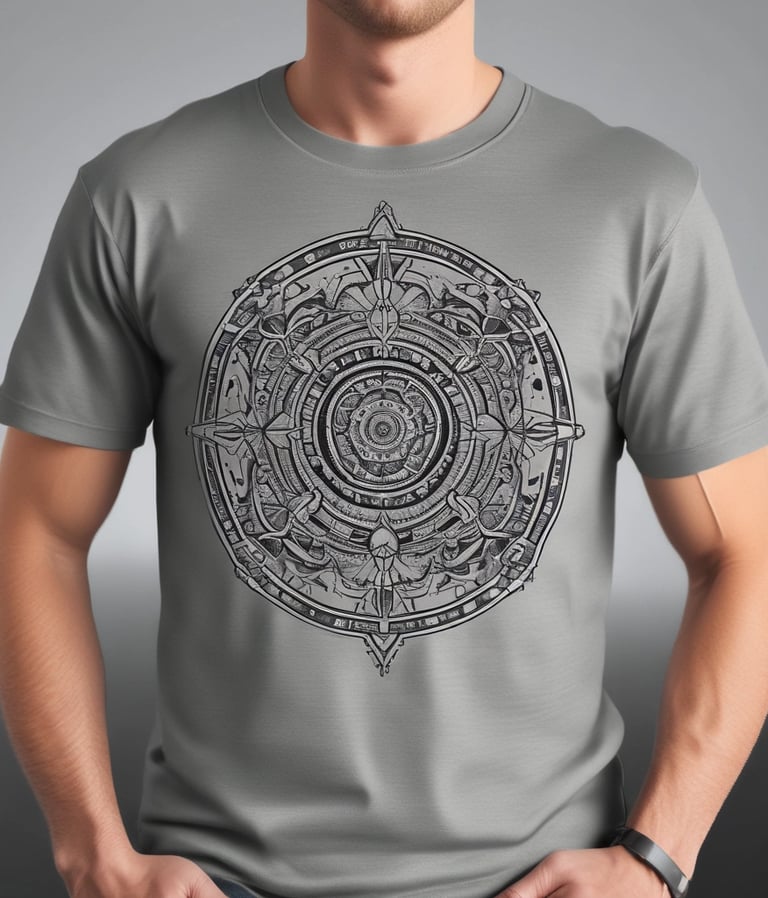 A vibrant display of colorful graphic t-shirts hanging on a rustic wooden rack.