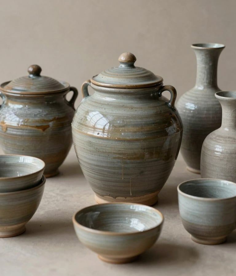 person making clay pot on white round plate