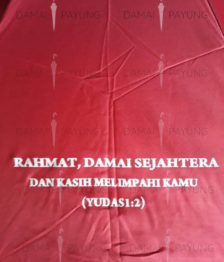 Payung promosi polos golf merah silver HKBP