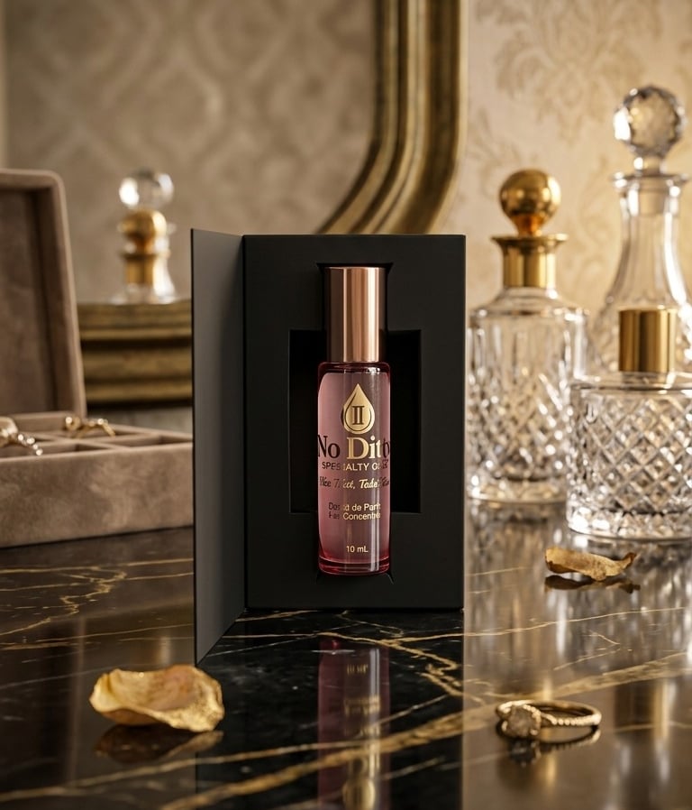 No Ditty Specialty Oil 25% Extrait de Parfum and Jojoba Oil Roll-on bottle and packaging