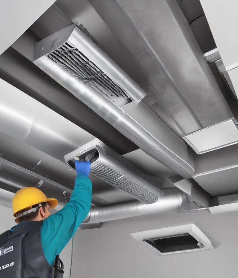A showroom displaying a variety of air conditioners neatly arranged on two walls. Each unit is placed on shelves with price tags and brand logos visible. The floor is polished and the ceiling has fluorescent lighting.