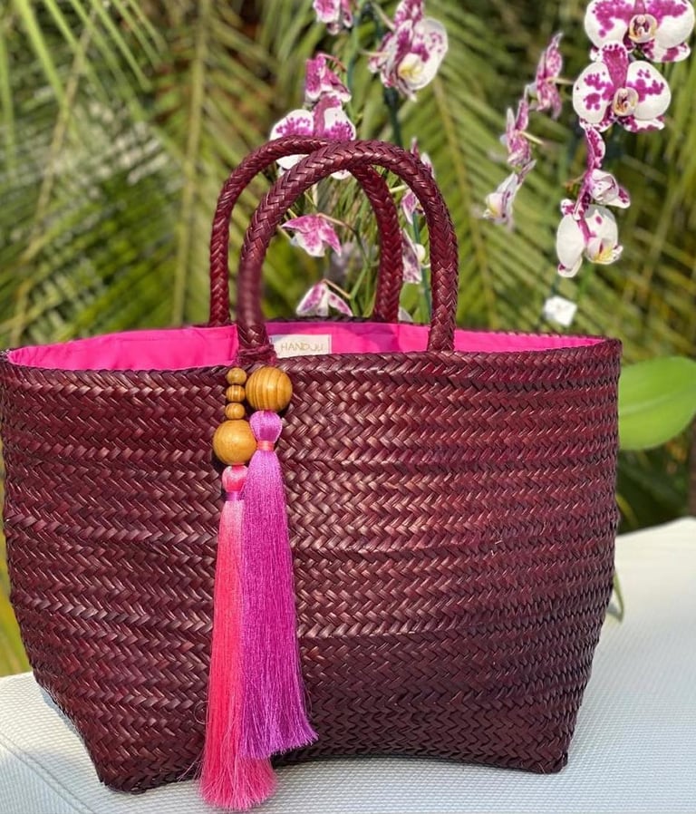 Straw bags. Very elegant and stylish.