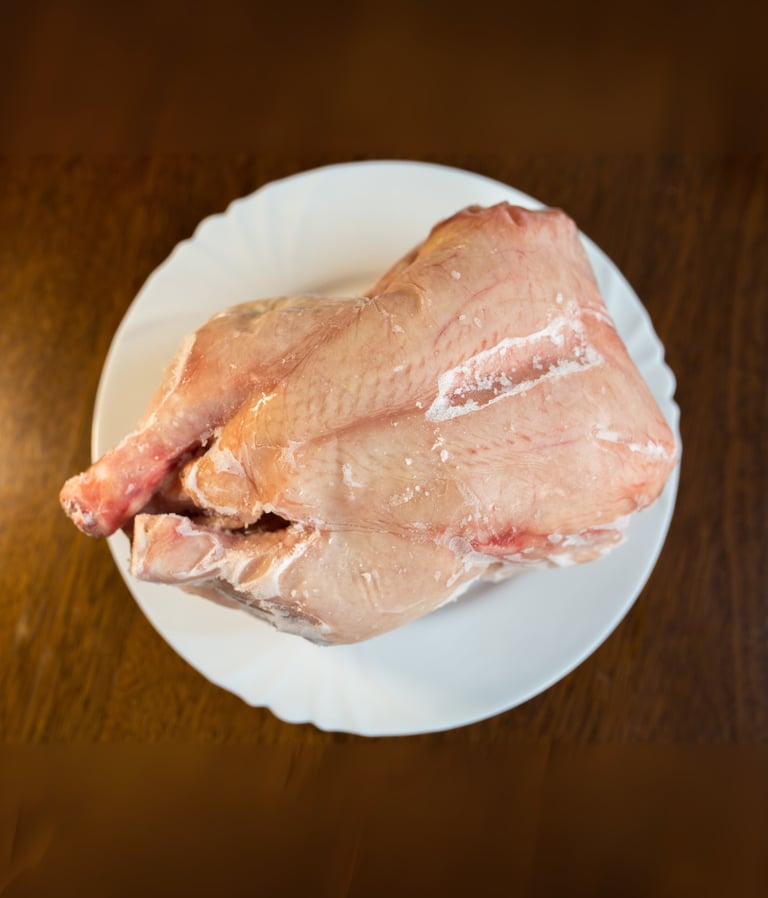 a raw chicken breasty on a plate