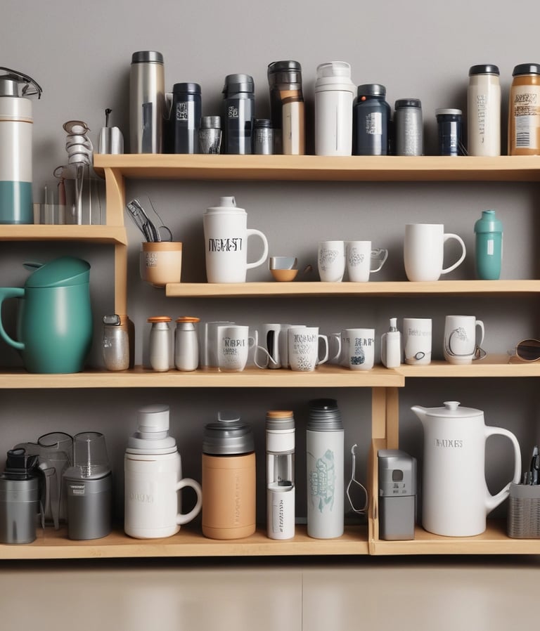A supermarket aisle filled with various cleaning products, organized neatly on shelves. Promotional sale tags are visible on many items, indicating discounted prices. A promotional stand-up banner on the left features a smiling woman holding clean laundry, with a slogan in Hindi.