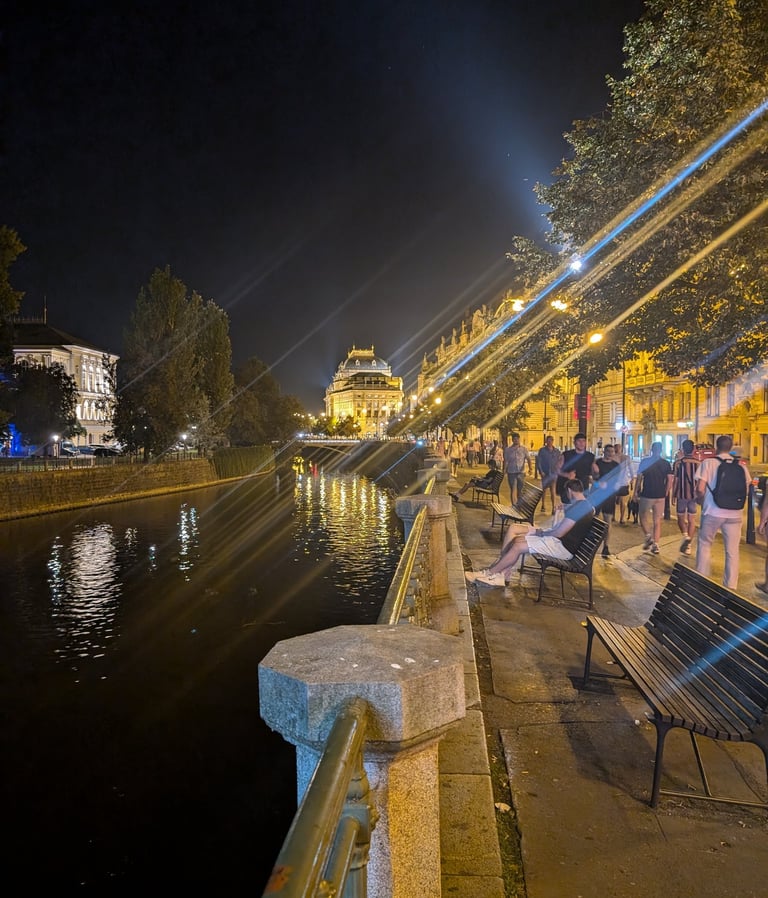 Along Vltava in Prague, Czechia, October 2024