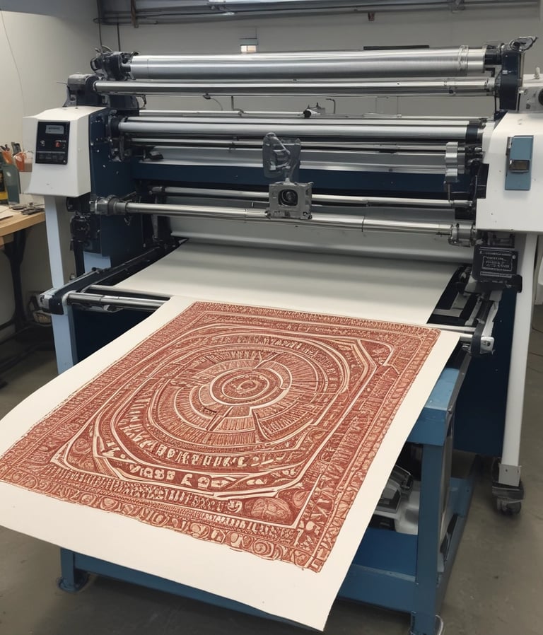 A vibrant display of various printed materials showcasing the brand's offerings.