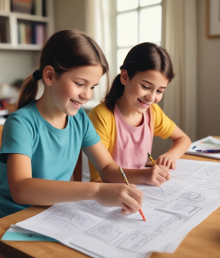 A cheerful young student happily studying with colorful CAPS curriculum books around.