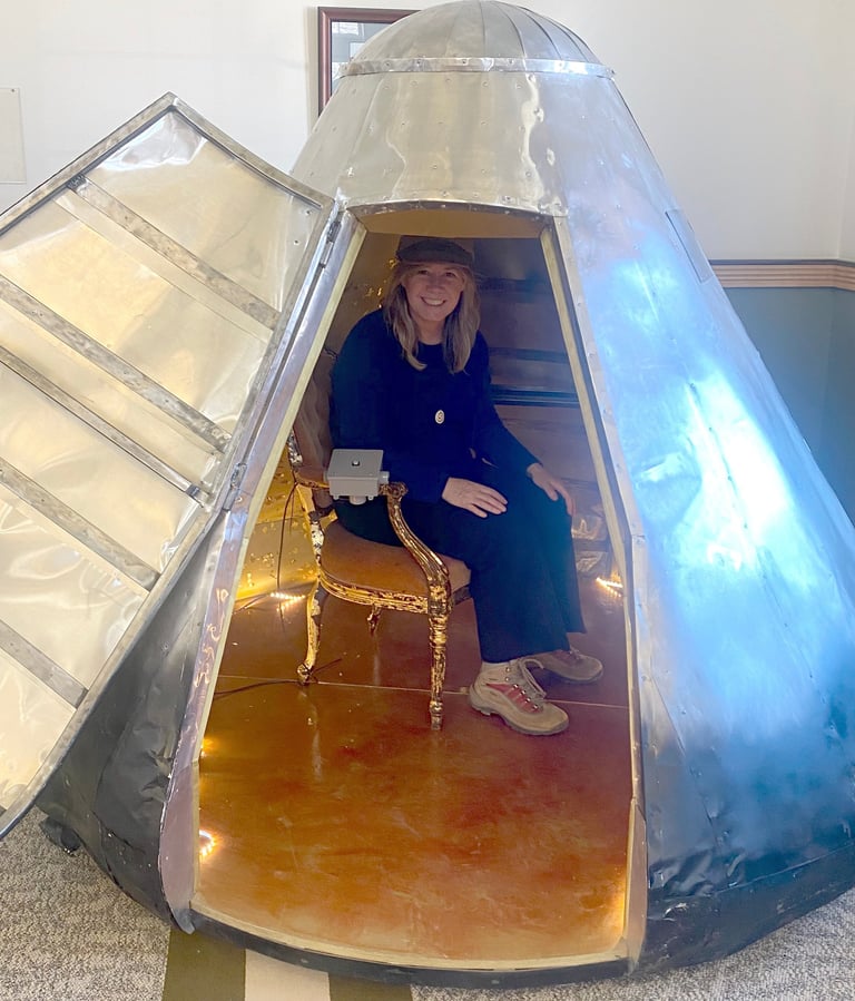 Artist Abigail DeVille's interactive, moon-inspired art for solar eclipse on 4/8/24, Houlton, ME